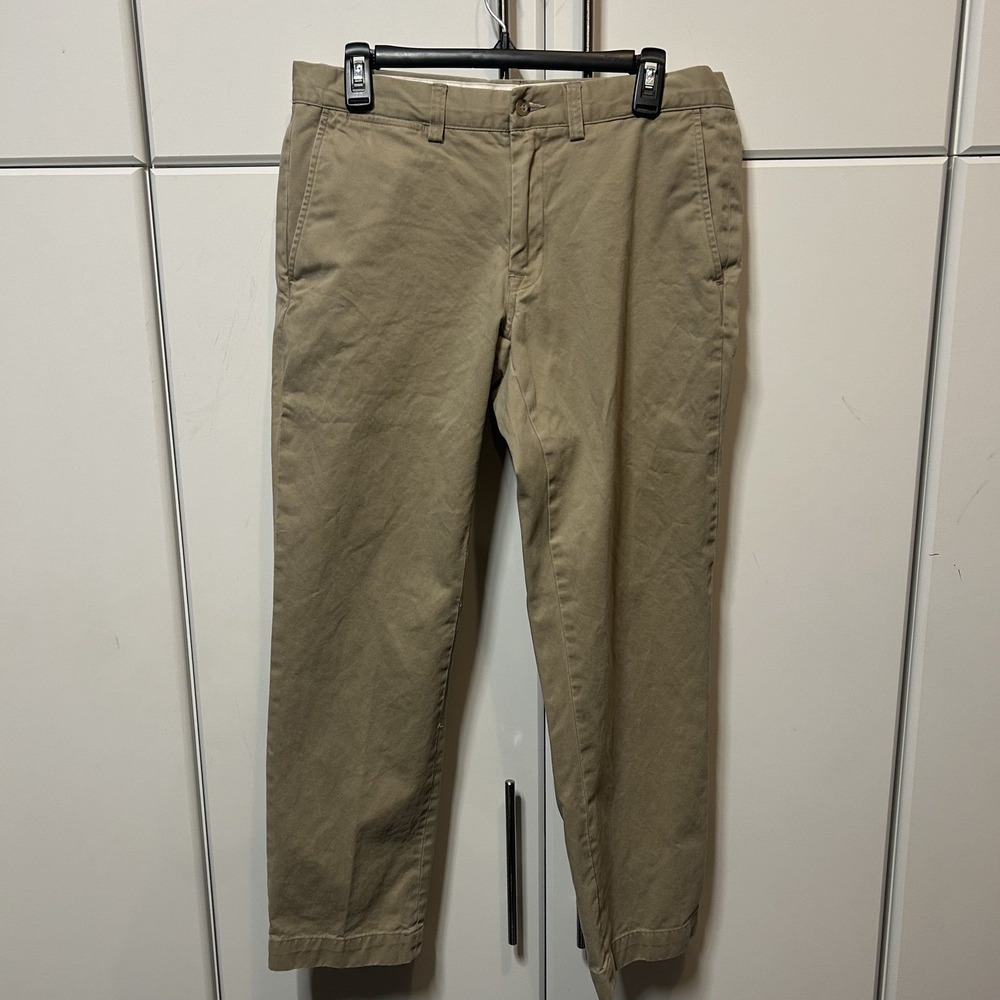Polo Ralph Lauren Mens Slim Fit Khaki Chino Pants Tan 32/30 Cotton Trousers